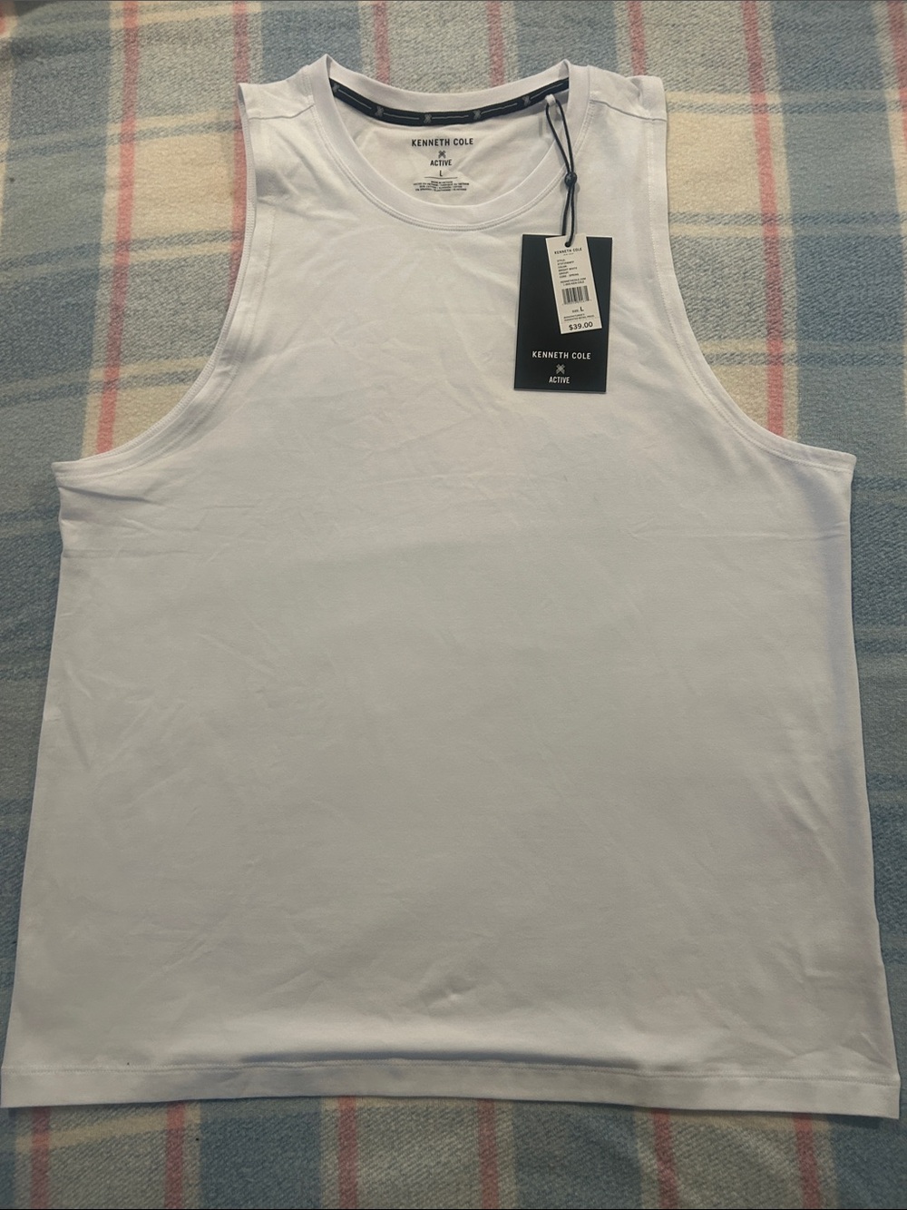 Kenneth Cole White Men's Tank Top - Crew Neck Muscle Tee